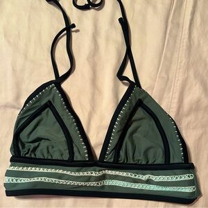 Xhilaration bikini top. Olive green and teal with crochet detail. Size M.